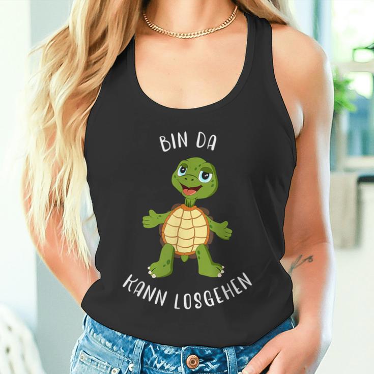 Schildkröte Bin Da Kann Losgehen Statement Motif Tank Top