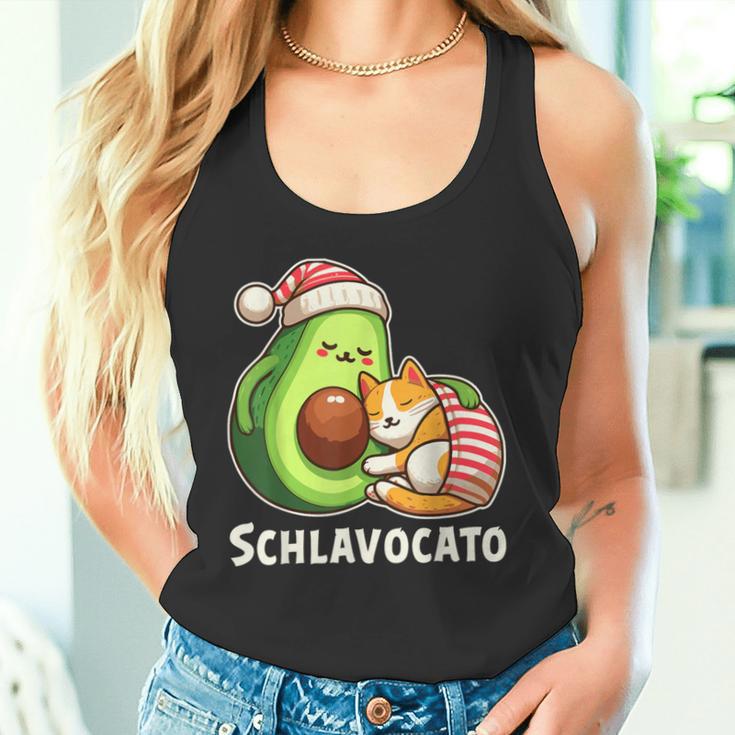 Schlavocato Official Sleep Pyjamas Sleep Avocado Cat Tank Top