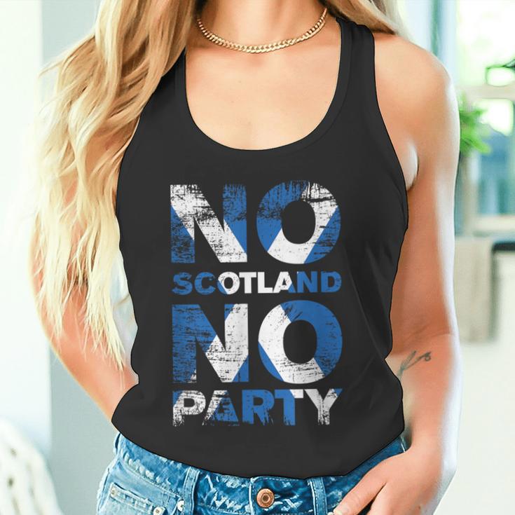 Scottish Banner Fan Scotland Flag Retro No Scotland No Party Tank Top