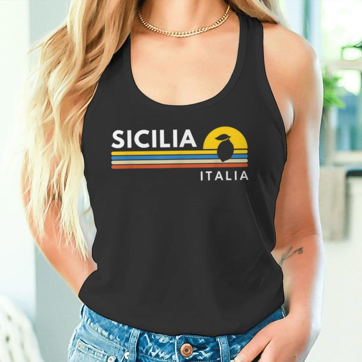 Sicilia Italia Italy Lemon Souvenirsintage Retro Tank Top