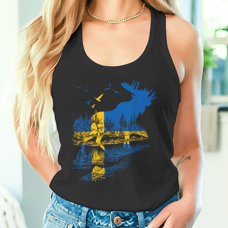 With Sweden Flag Flag Elk Län Sweden Tank Top