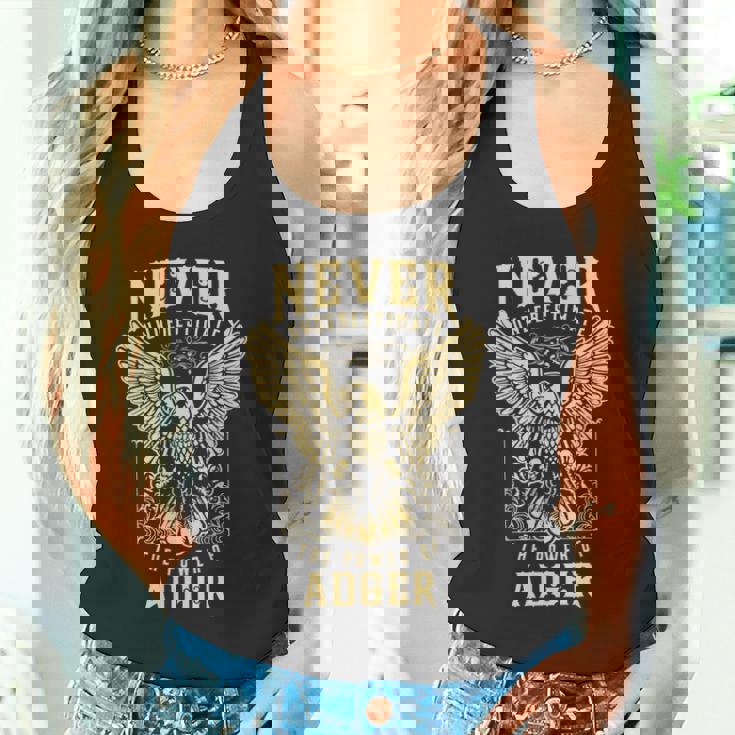 Never Underestimate The Power Of Adger Personalized Last Name Tank Top