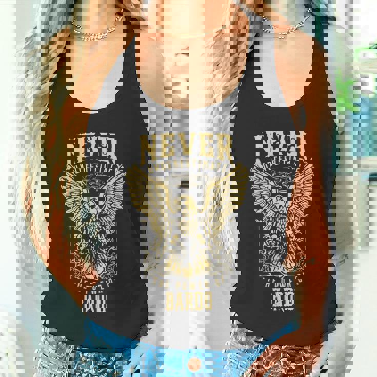 Never Underestimate The Power Of Bardo Personalized Last Name Tank Top