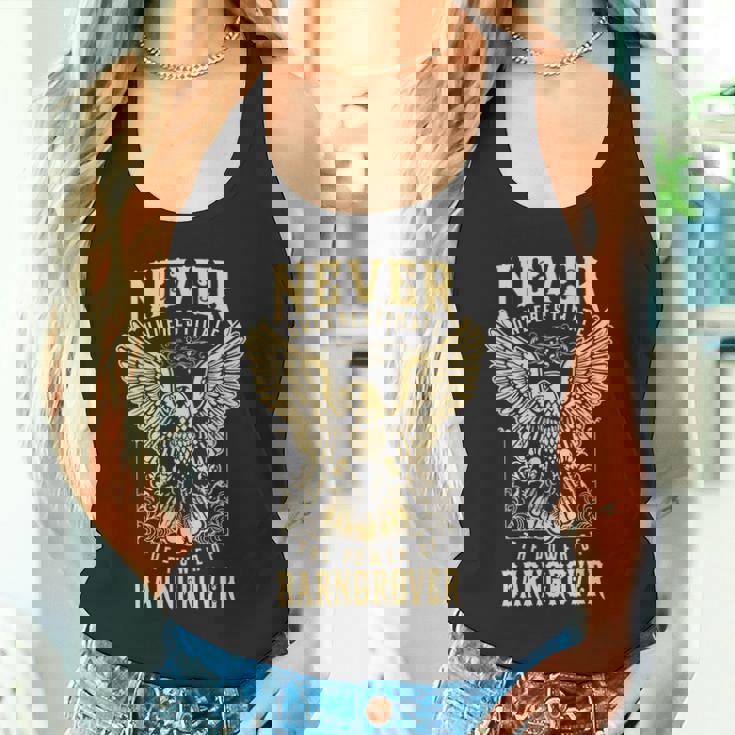 Never Underestimate The Power Of Barngrover Personalized Last Name Tank Top