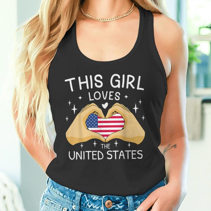 Usa Flag American Flag Heart Slogan America Usa Tank Top