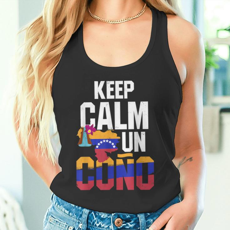 Venezuela Freedom Keep Calm Un Cono Banderaenezuela Tank Top