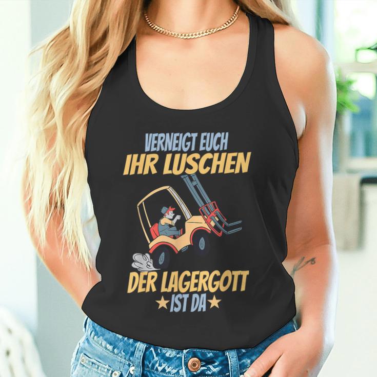 Verneigt Euch Ihr Luschen Der Lagergott Ist Da Flagler S Tank Top