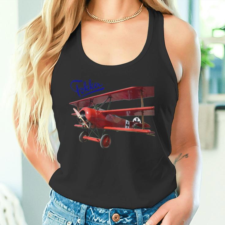 Vintage Car Aeroplane Fokker D3 Triplane Red Baron Ww1 Tank Top