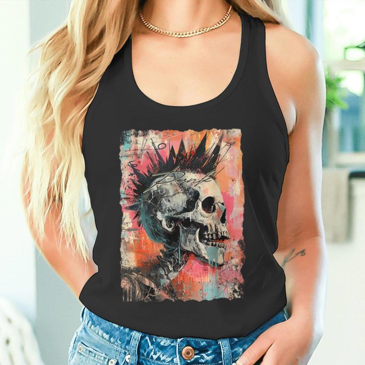 Vintage Graffiti Biker Rocker Skull Punk Horror Skull Tank Top