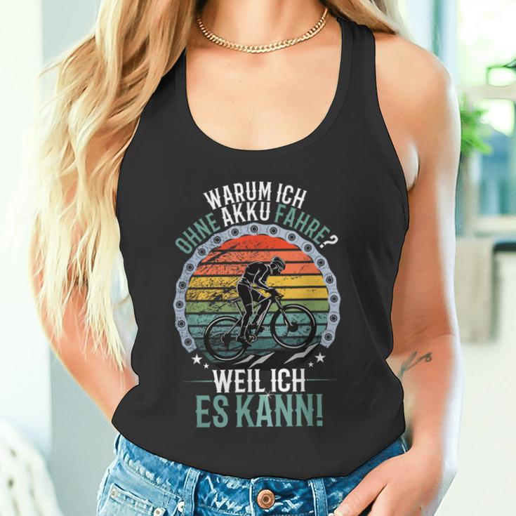 Warum Ich Ohne Akku Fahre Weil Ich Es Kann Retro Bicycle Tank Top