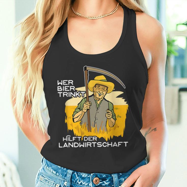 Wer Bier Trinkt Hilft Der Agriculture Für Bierliebt Who Tank Top