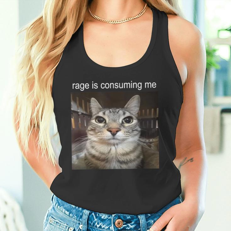 Wuterzehrt Mich Dummes Starrendes Katzen-Meme Tank Top