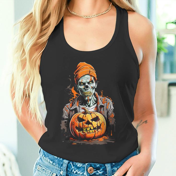 Zombie And Pumpkin Tank Top