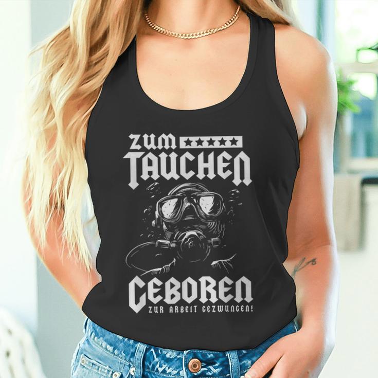 Zum Dive Geboren Zur Arbeit Gezwungen Scuba Diver S Tank Top