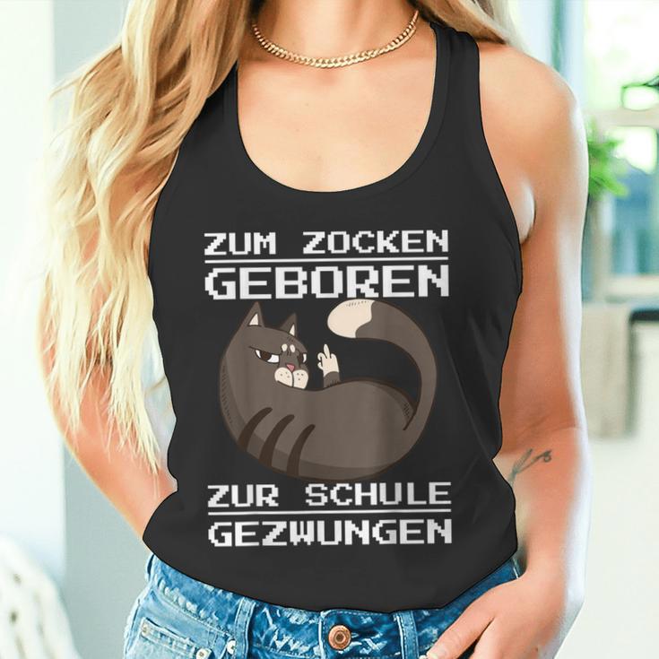 Zum Zocken Geboren Zum Schule Forces Console Ps5 Gaming Tank Top