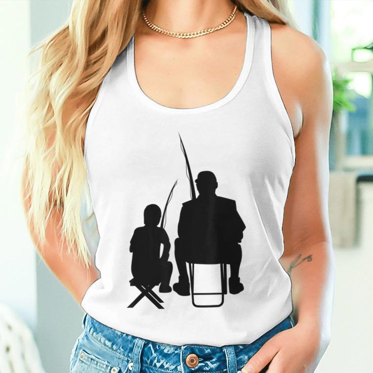 Angler Papa Und Sohn Fischer Fishing Rod Angel Boys' Gray Tank Top