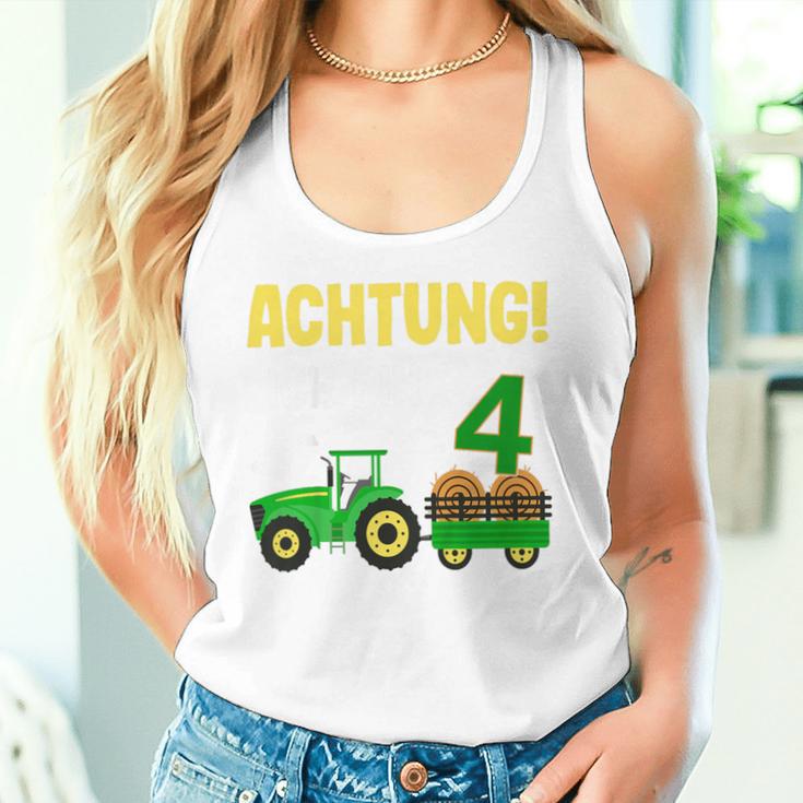 Children's 4Th Birthday Achtung Ich Bin Schon 4 Jahre Tractor Tractor Tank Top