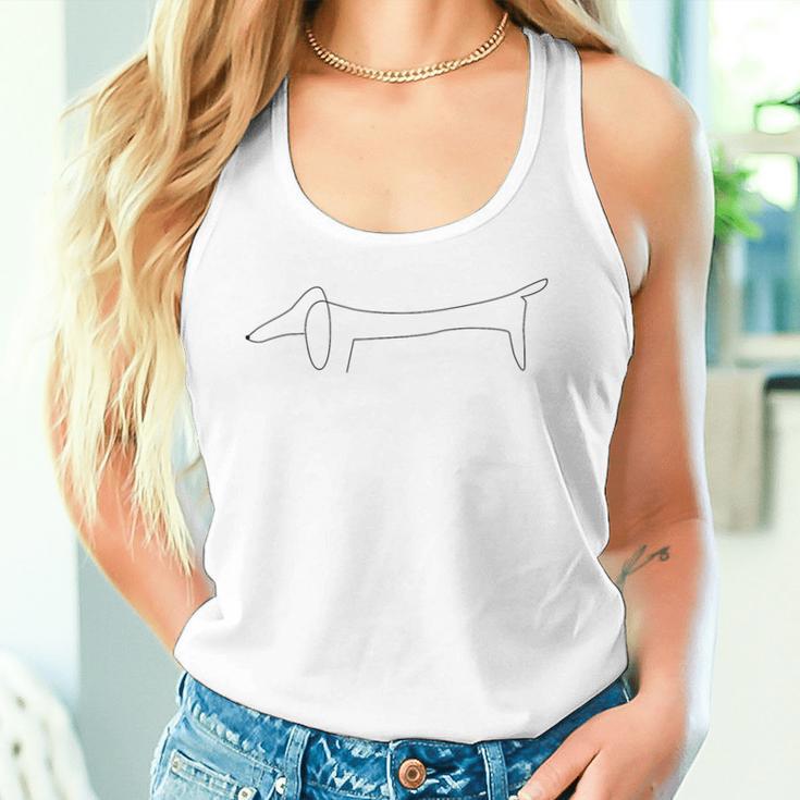 Dachshund Single Line With Dog Owner Tank Top