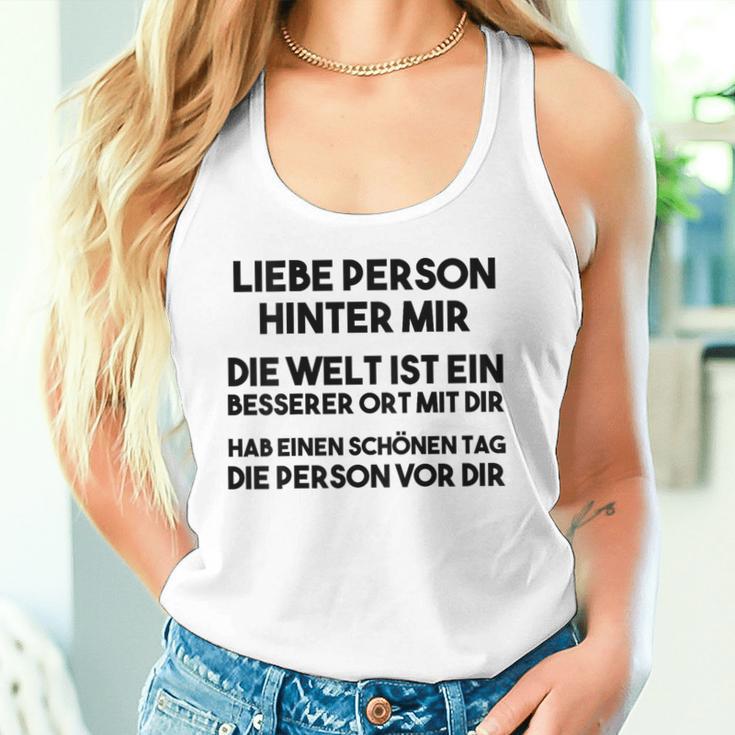 An Die Person Hinter Mir Liebe Person Hinter Mir Tank Top