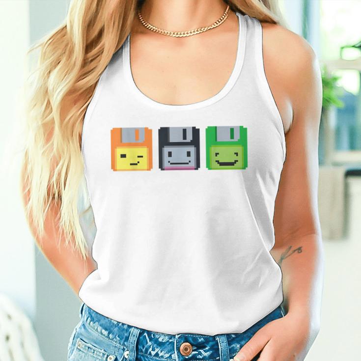 Diskette Floppy Retro Nerd Gamer Pixel Tank Top