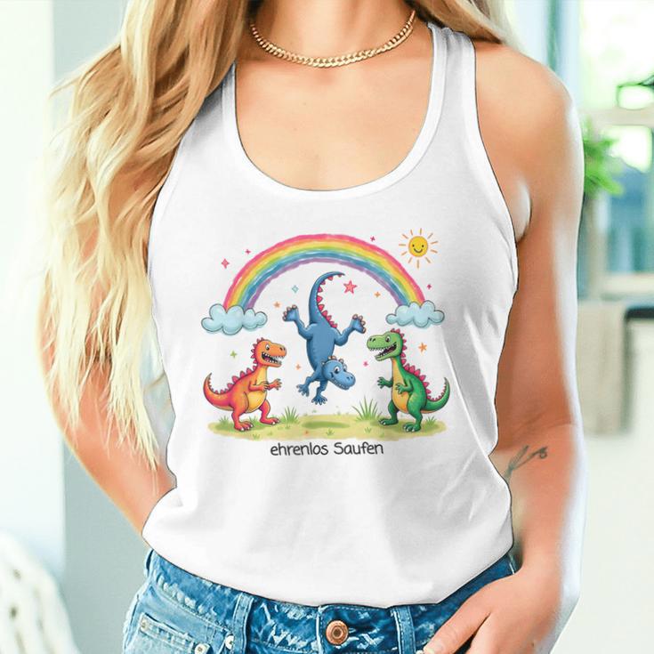 Ehrenlos Saufen X Excessiver Alkoholkonsum Dino Drawing Tank Top