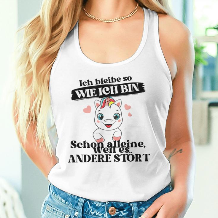 Ich Bleibe Wie Ich Bin Selbstbewus German Langu Gray Tank Top