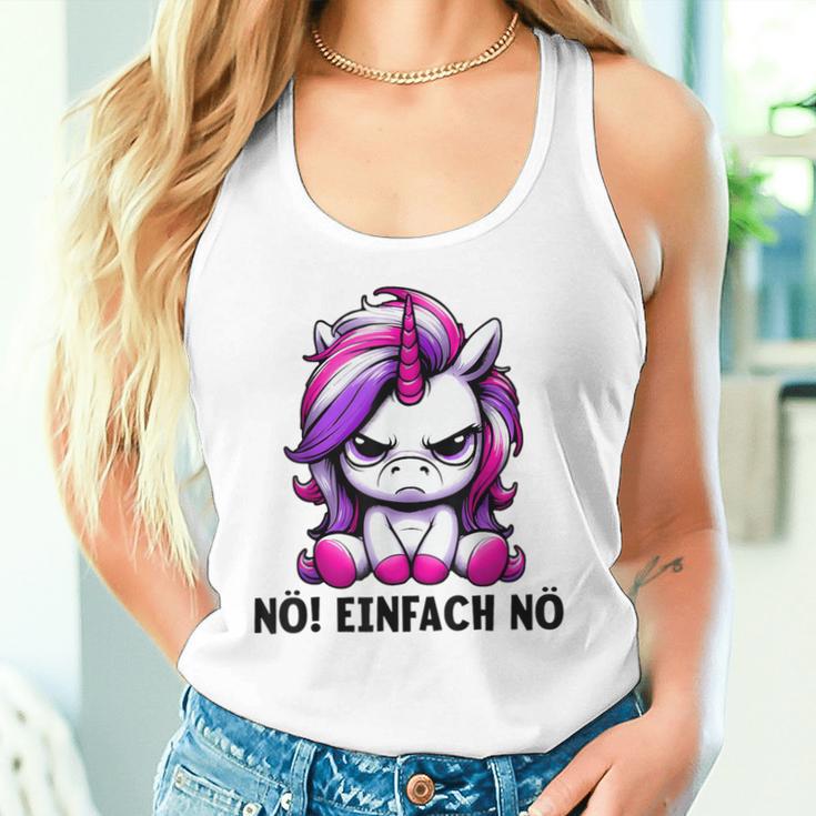 Unicorn Nö Einfach Nö Slogan Tank Top