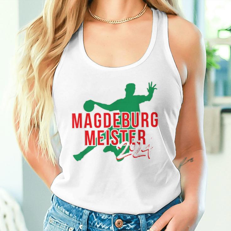 With Handball Team Magdeburg Fan Saxony-Anhalt Green Red Tank Top