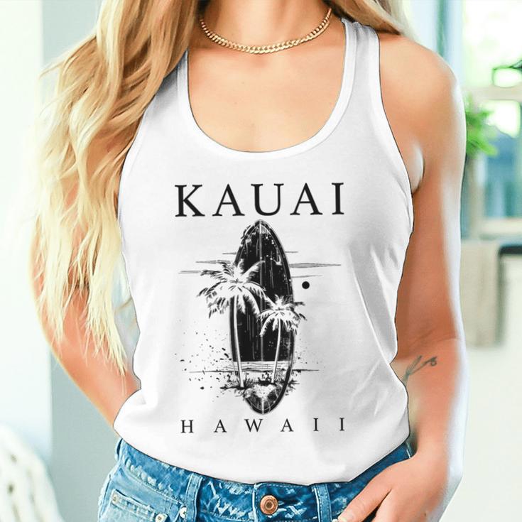 Kauai Hawaii Surfintage Surfer Gray Tank Top