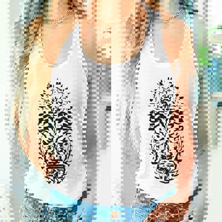 Maorí Polinesio Tatuaje Haka Dance Mascarilla Cabeza Camiseta sin mangas
