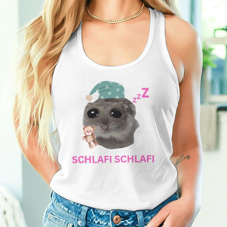 Schlafi Schlafi Sad Hamster Meme Gray Tank Top