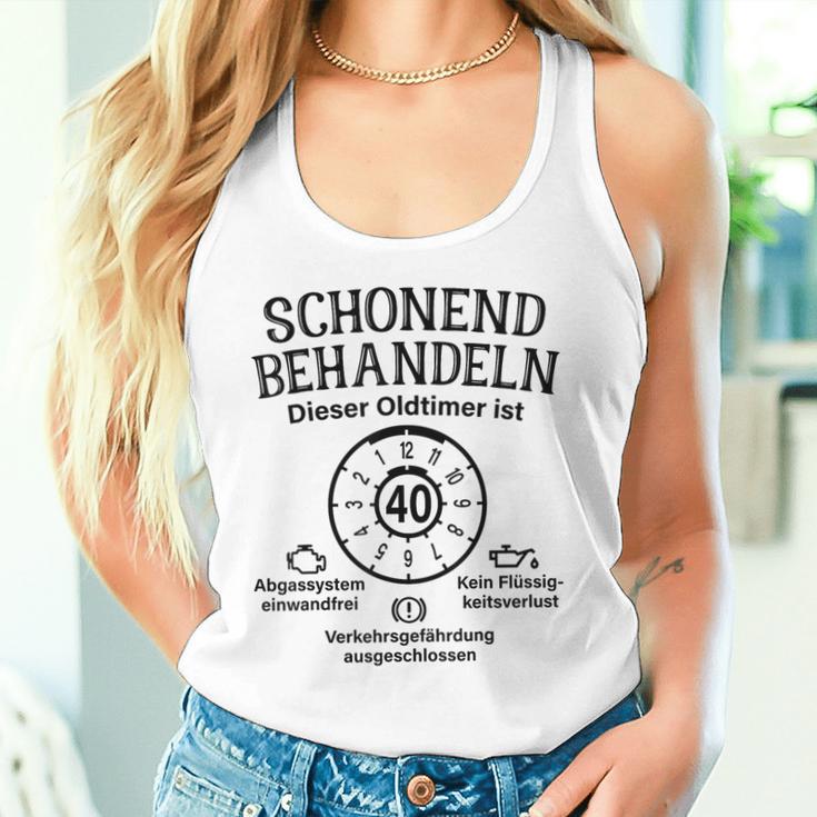 Schonend Behandeln Oldtimer Ist 40 Badge 40Th Birthday S Tank Top