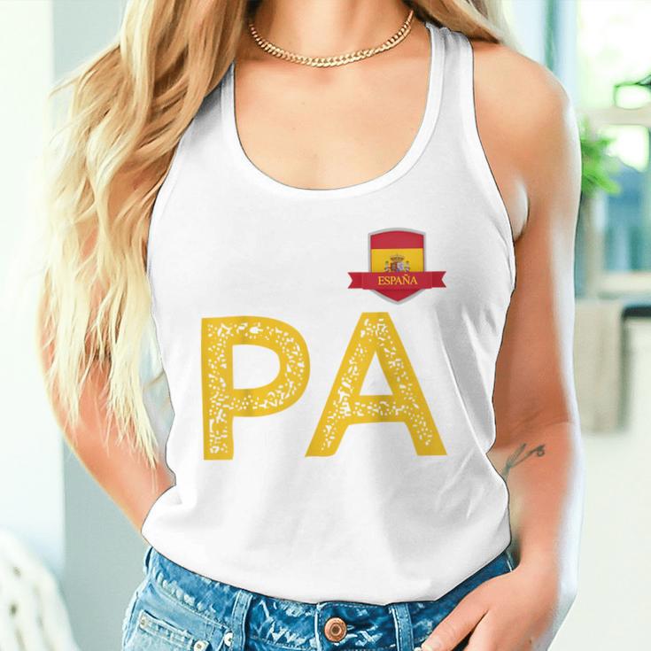 Spain España Human Flag Letter P And A Spain España Red Tank Top