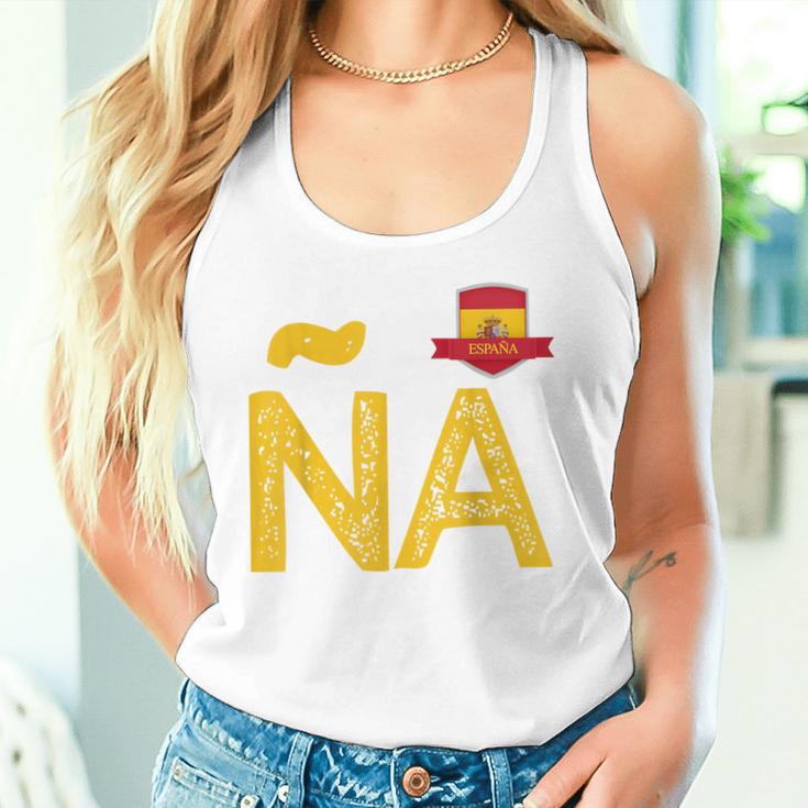 Spain España People Flag Letter N And A Spain España Red Tank Top