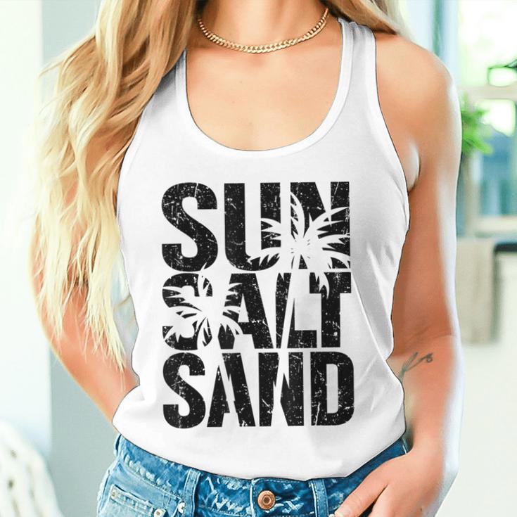 Sun Salt Sand Sommer Retro Fröhlich Urlaub Palm Tree Gray Tank Top