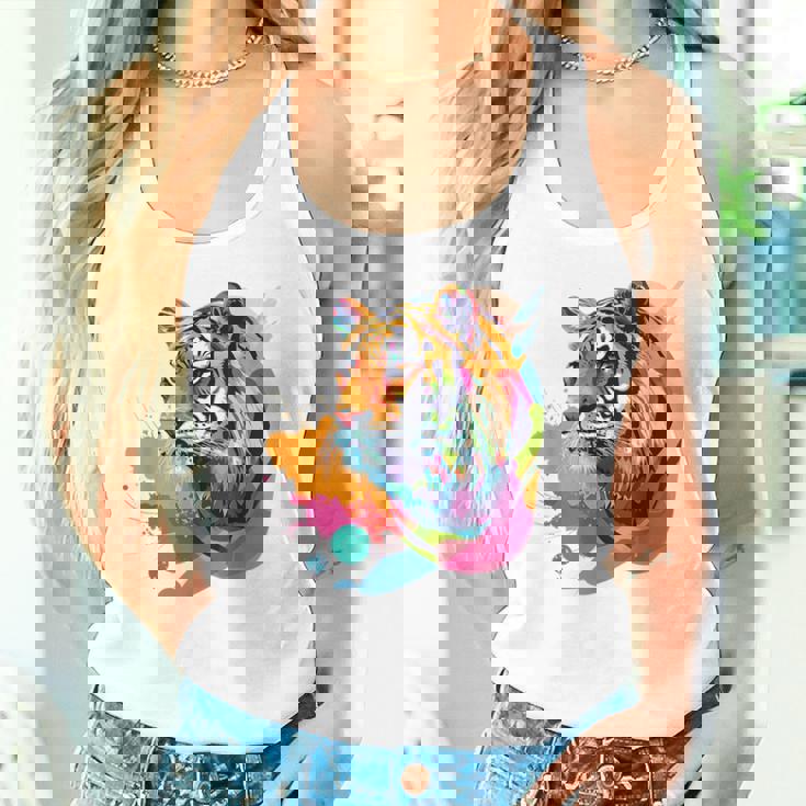 Tigre Animale Astratto Grafico Colorato Ar Canotta