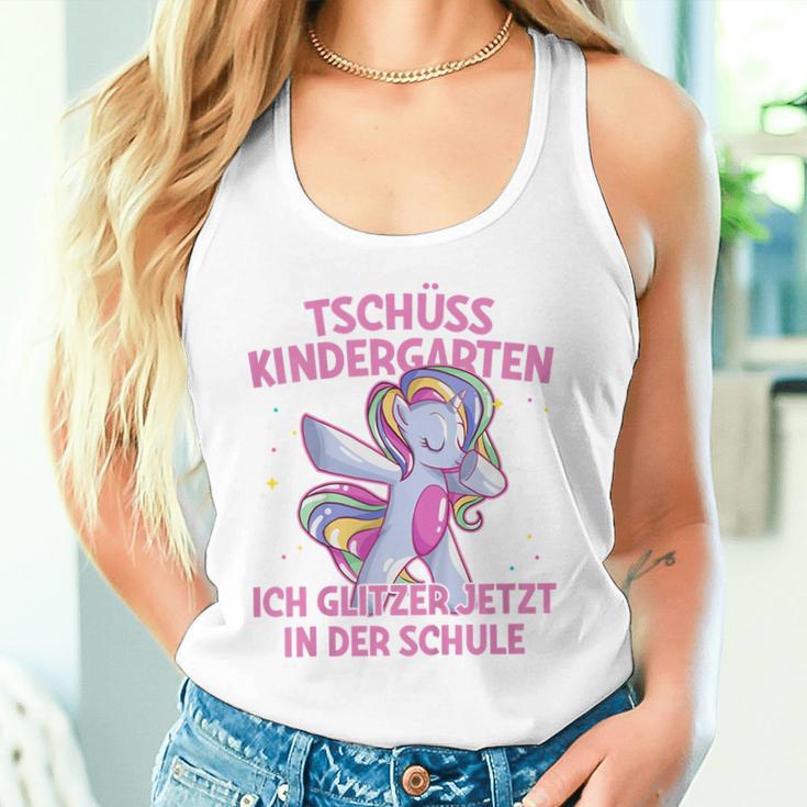 Tschüss Kindergarten Ich Glitzer In Der Schule Einschulung German Tank Top