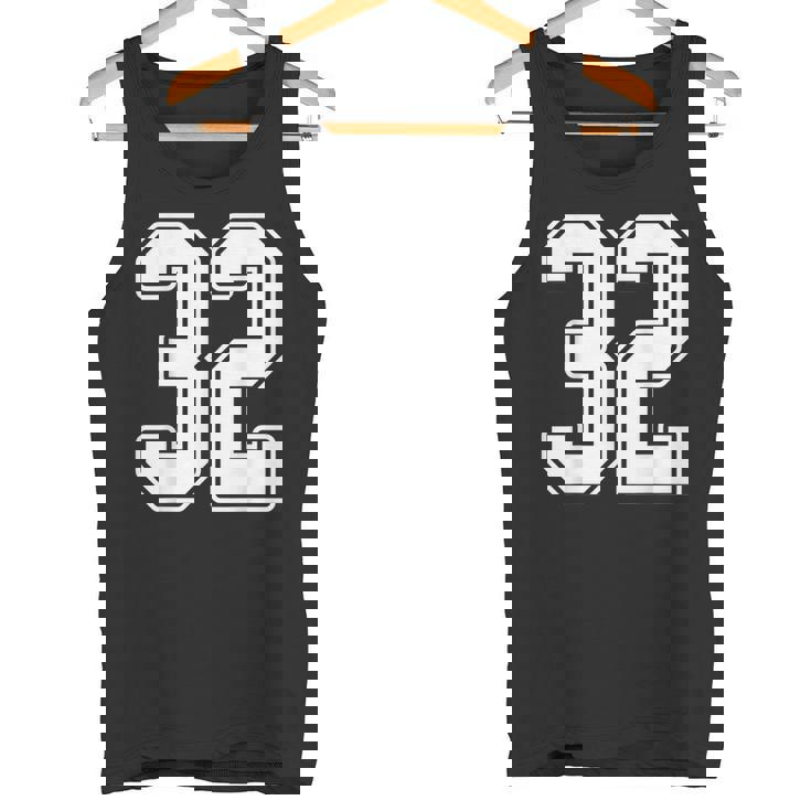 32 De Estilo Jersey Con Diseño De Contorno Blanco Número 32 Camiseta sin mangas