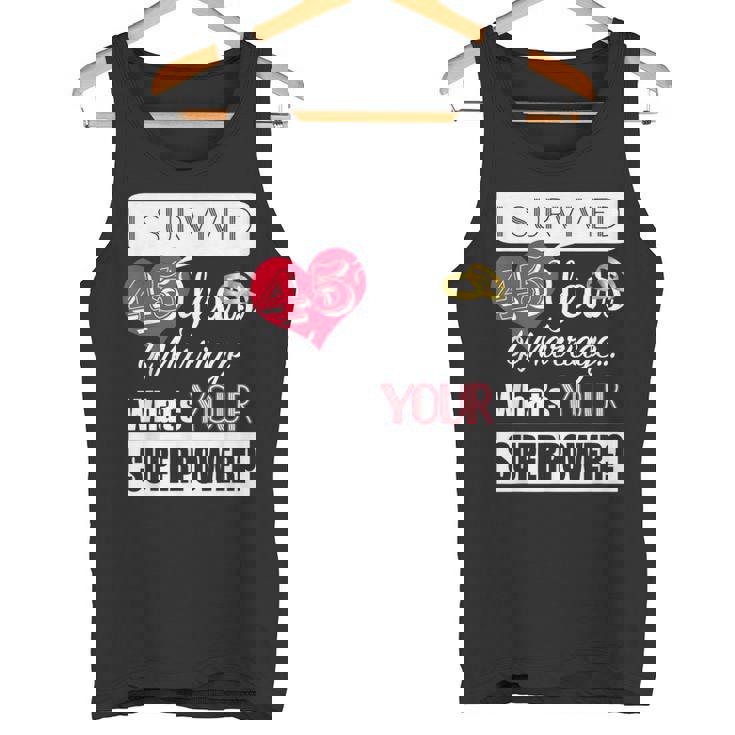 45 Aniversario De Boda Regalo Para Pareja 45 Años Aniversario Camiseta sin mangas