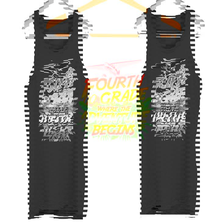 4th Grade Where The Adventure Begins Safari Theme Teacher Tank Top