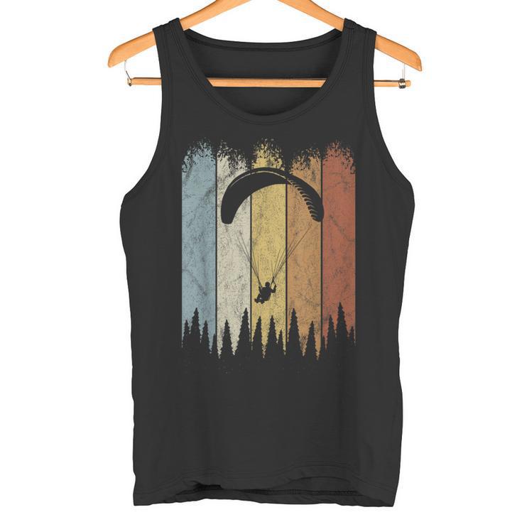 80S Retro Paragliding Silhouette Skydiving Paragliding Tank Top