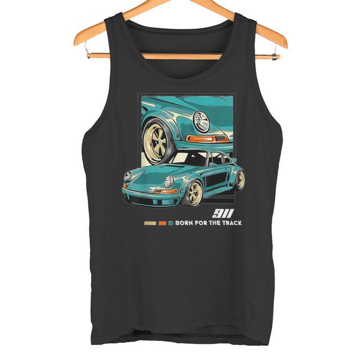 911 Gt3 Rs Silhouette Oldtimer Retrointage Car Tank Top