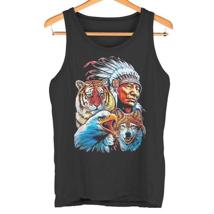 Águila Lobo India Nativa Americana Americana Del Norte Camiseta sin mangas