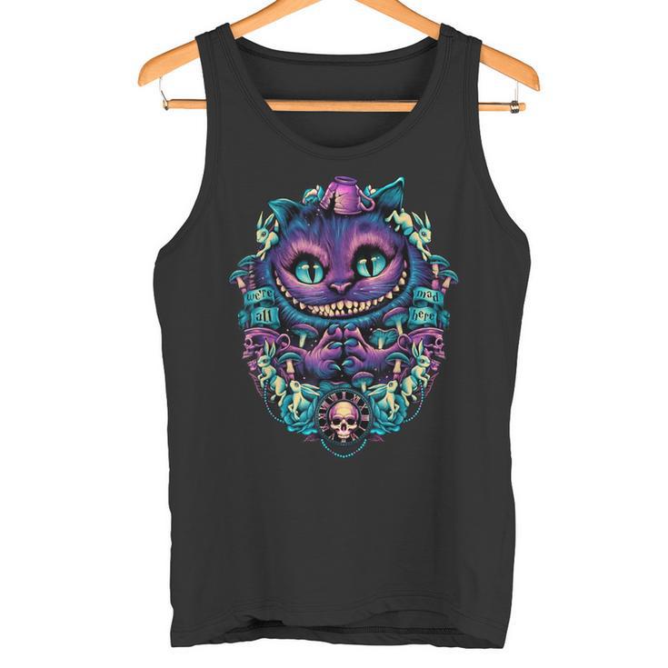 Alice In Wonderland Cheshire Cat All Mad Here Tank Top