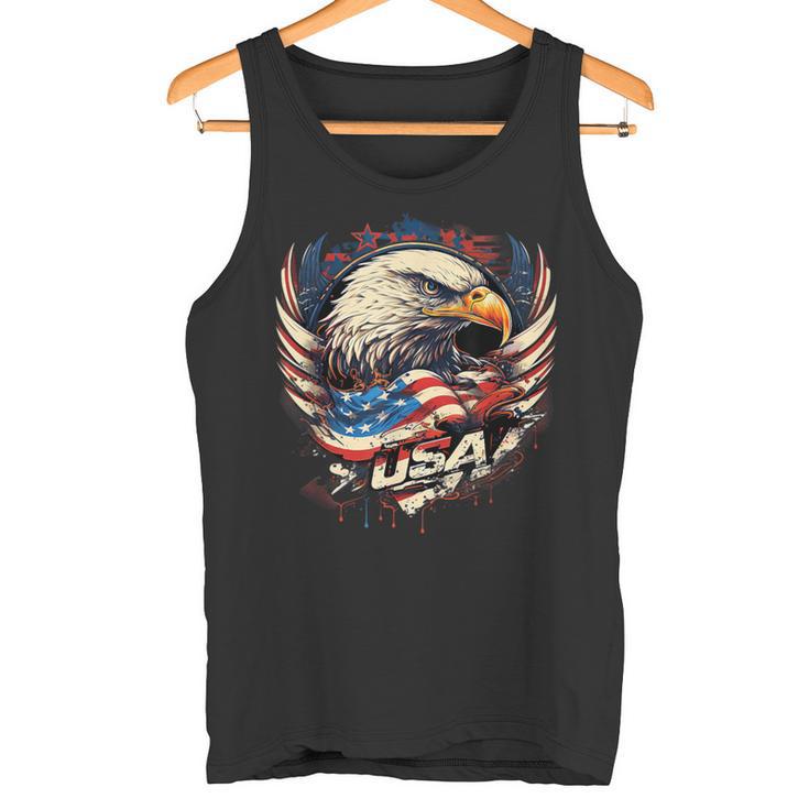 America Fan American Flag And Eagle Usa Tank Top