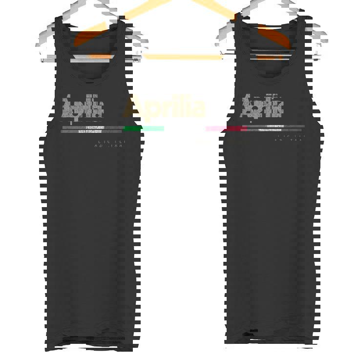 Aprilia Ciudad Italiana Retro Bandera Italia Camiseta sin mangas