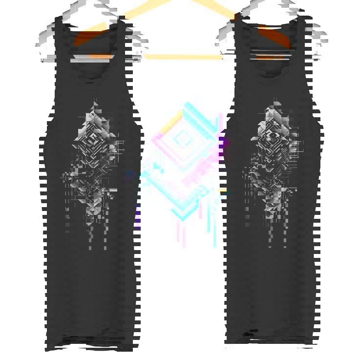Arte Gráfico Abstracto Polígono Arquitectura Motivo Camiseta sin mangas