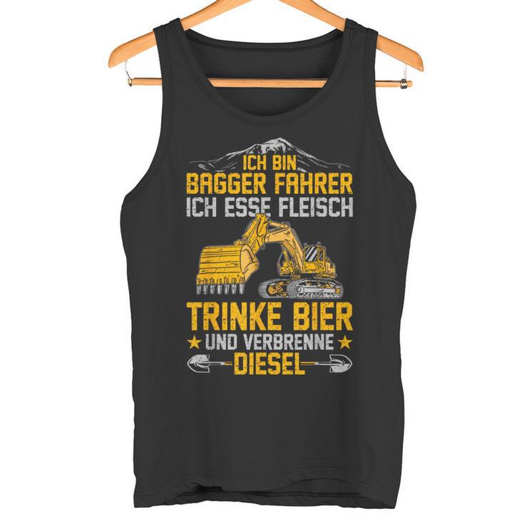 Bagger Ich Esse Fleisch Trinke Bier Underbrenne Diesel Tank Top