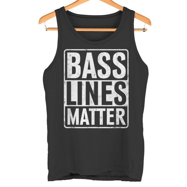 Bass Lines Matte Bass Guitar Bassist Edm Music Fan Tank Top