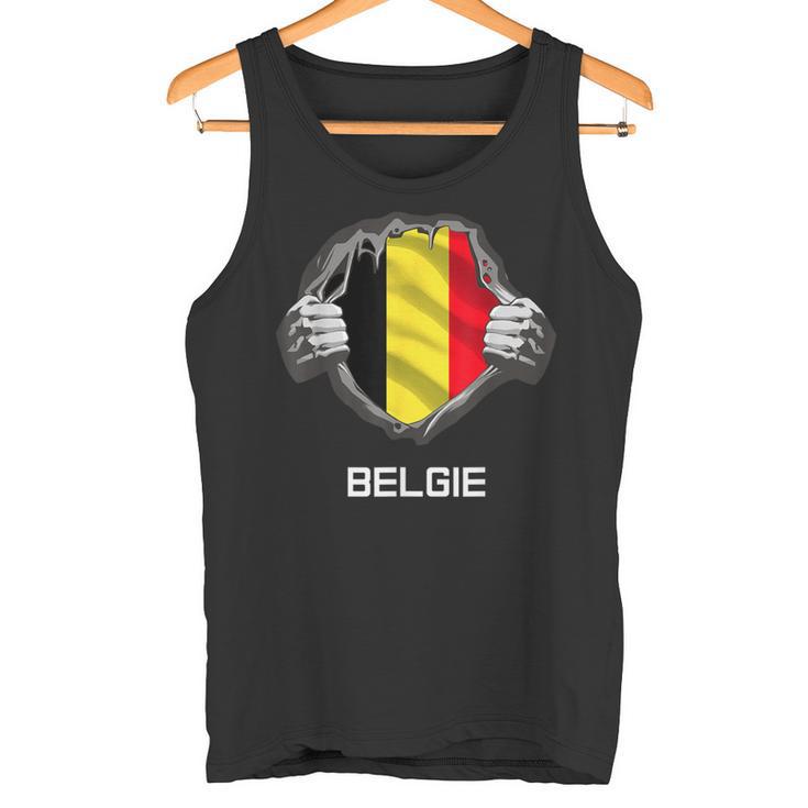 Belgium Belgie Flag Heart Fan Jersey Tank Top